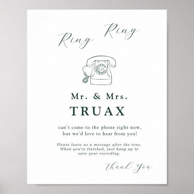 Poster Emerald Green Vintage Botanic em Audio Guestbook (Frente)