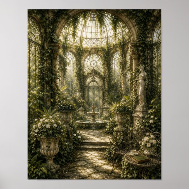 Poster Emerald Ivy Conservatory Vintage Botanical Wall  (Frente)