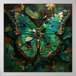 Poster Emerald Metamorfose - Borboleta 3D Arte Moderna