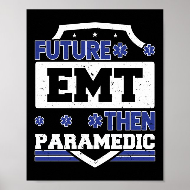 Poster Emergência EMS EMT Depois Estudante paramédico (Frente)