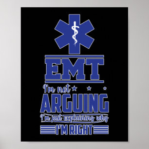 Poster Emergência EMT do EMS Não estou discutindo