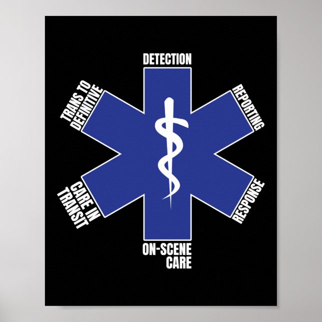 Poster Emergência EMT paramédica EMS (Frente)