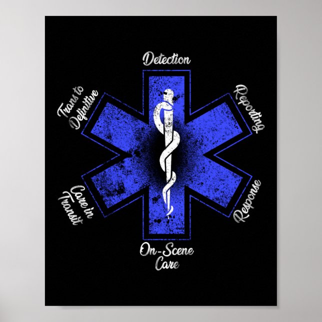 Poster Emergência EMT paramédica EMS (Frente)