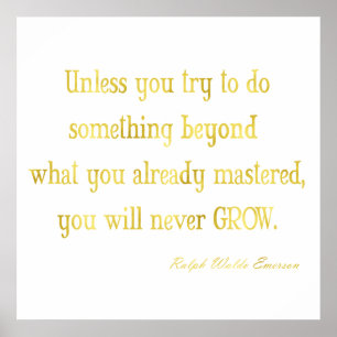 Póster Emerson Citação Dourada De Sequências Metálica