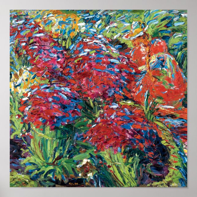 Poster Emil Nolde Flores Vermelhas Expressionismo Arte Fi (Frente)