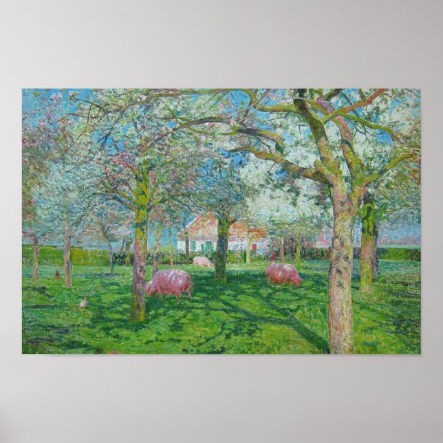 Poster Emile Claus - O Pomar na Primavera (Frente)