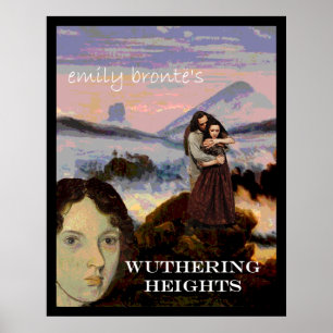 Póster Emily Bronte com Heathcliff e Cathy