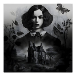 Póster Emily Bronte, Escritora gótica vitoriana de Jane E