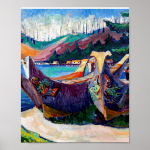 Poster  Emily Carr Pintando Canoeiras de Guerra Nativas C