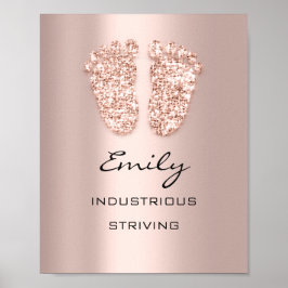 Poster Emily Name Significa New Baby Feet Rosa Gift