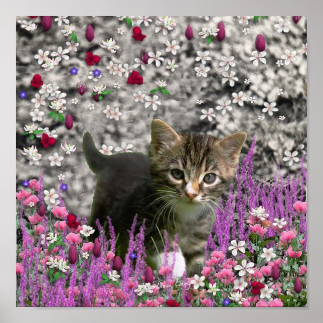 Poster Emma em Flores I - Gato de Gatinha de Cinza (Frente)