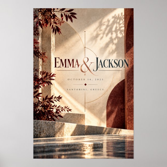 Poster Emma & Jackson Personalizado Presente de Casamento (Frente)