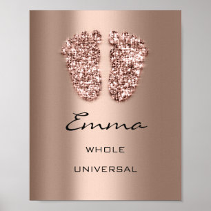 Poster Emma Name Significa New Baby Feet Rosa Glitter
