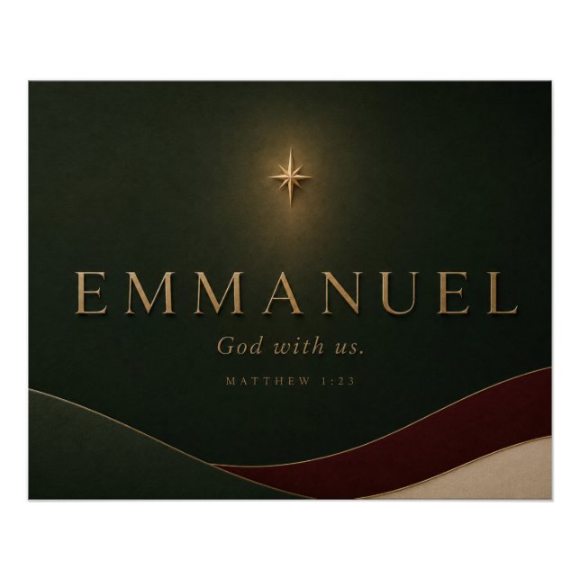 Póster EMMANUEL | Mateus 1:23 Cristão  (Frente)