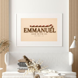 Poster EMMANUEL | Mateus 1:23 Natal | Creme Quente