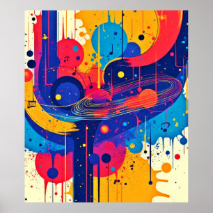 Poster Emoção de Tintas de Música