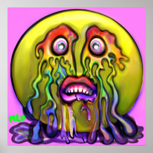 Poster Emoji Chorando Lágrimas Tristes Arco-Íris Gráfi