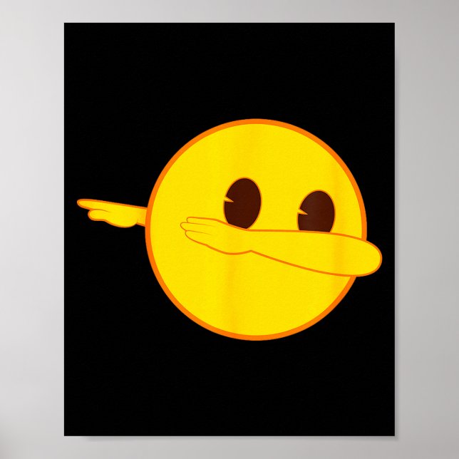 Poster Emoji Dab Dabbing Yellow Smile Face  (Frente)