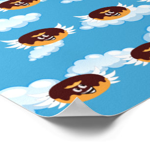Poster Emoji de Humor de Comida de Donut de Chocolate