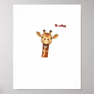 Poster emoji feliz entusiasmado rosto de girafa 