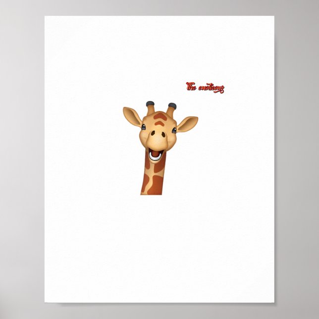 Poster emoji feliz entusiasmado rosto de girafa  (Frente)