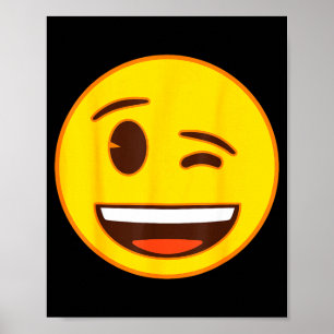 Poster Emoji Oficial Piscadela Rosto Sorriso Amarelo