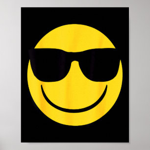 Poster Emoji Oficial Retro Óculos de Sol Rosto Sorriso Am