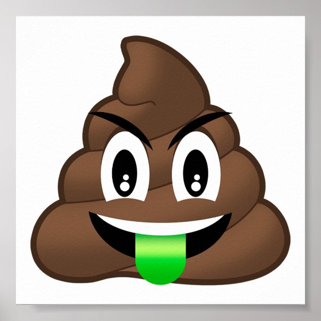 Poster Emoji, Poop Louco e Louco da Língua Verde (Frente)