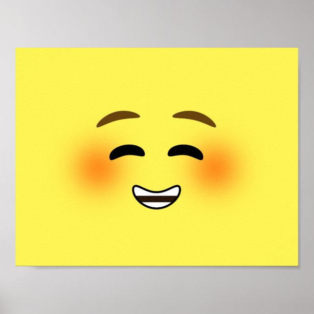 Póster Emoji Smiling Branco (Frente)
