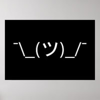 Emoticon de Encolher de Ombros ¯\_(ツ)_/¯ Kaomoji J