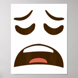 Poster Emoticon Fácil Halloween De Cara Cansada Escavada