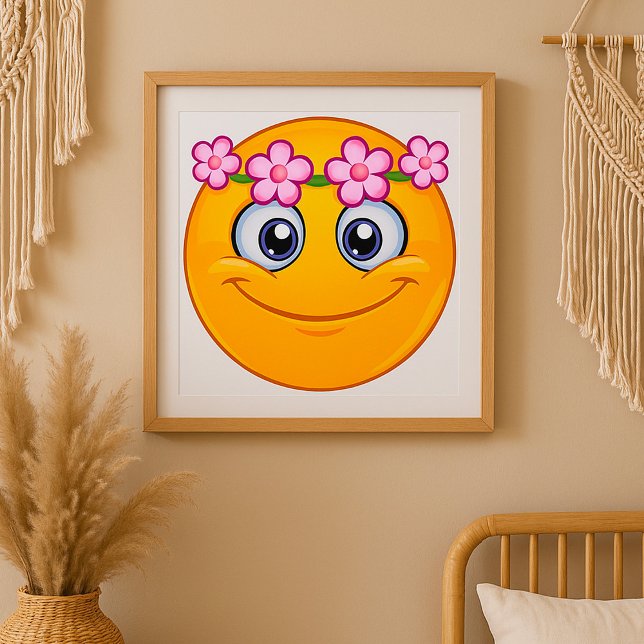 Poster Emoticon Vestindo Uma Fraqueia Floral (Criador carregado)