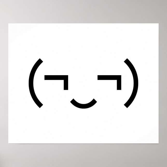 Poster Emoticono Presunçoso (¬‿¬) Kaomoji Japonês (Frente)