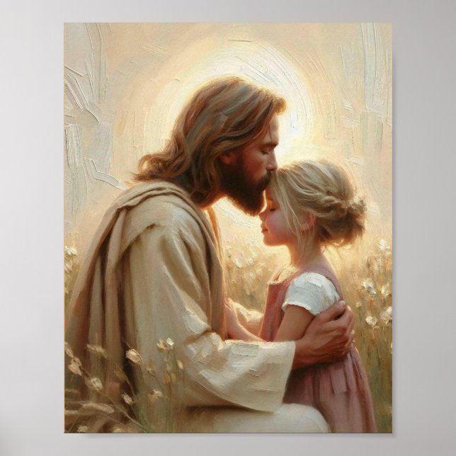 Poster Empatia e Amor - Jesus como Pastor com Crianças (Frente)