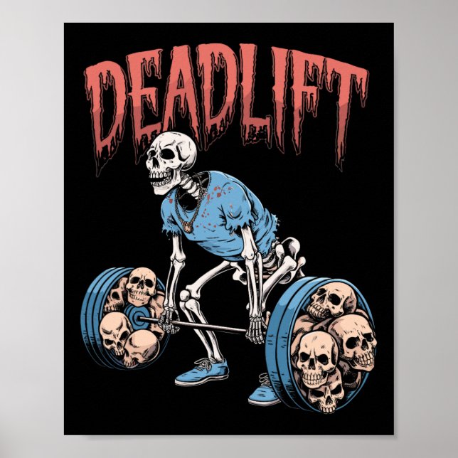Poster Empilhação do crânio do esqueleto Workout Potência (Frente)
