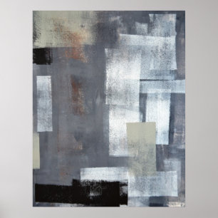 Poster "Empilhe a arte abstracta cinzenta e verde ele