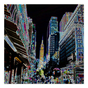 Póster Empire State Building, 42ª Rua, Nova Iorque