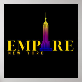 Poster Empire State Building-New York-Vibrant Dourado