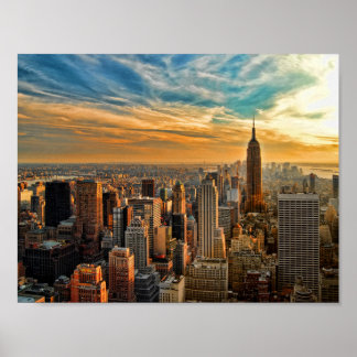 Póster Empire State Sunset em Nova Iorque