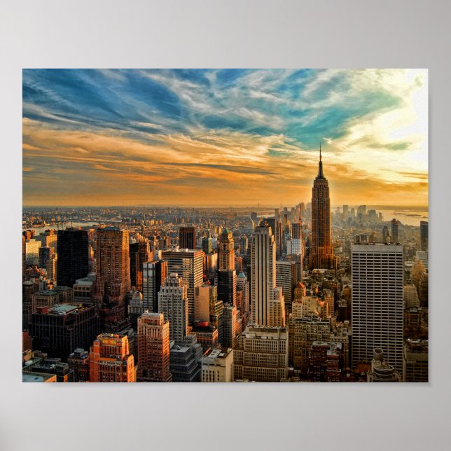 Póster Empire State Sunset em Nova Iorque (Frente)