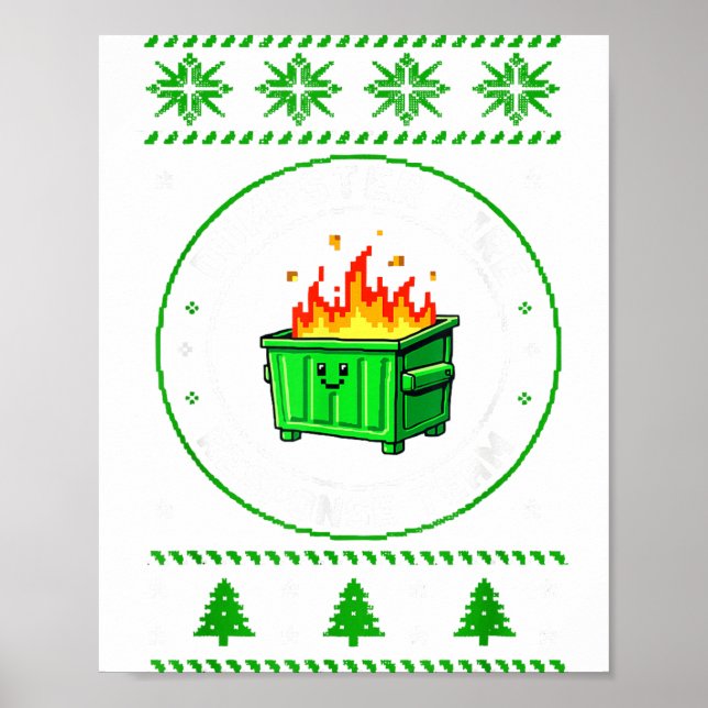 Poster Employee Dumpster Fire Resnse Team Ugly Christmas  (Frente)