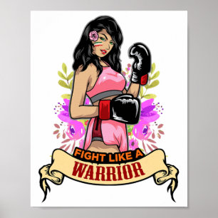 Poster Empoderada Latina Boxando Garota Fitn