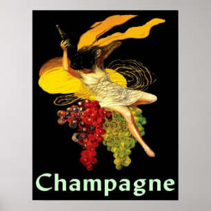 Póster Empregada doméstica Champagne do vinho