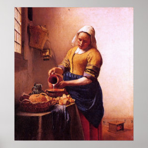 Póster Empregada doméstica do leite por Johannes Vermeer