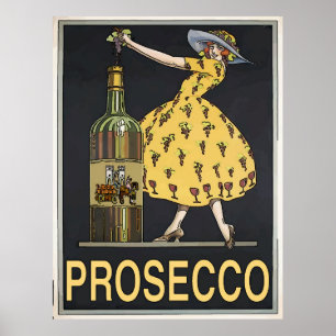 Póster Empregada doméstica do vinho de Prosecco do