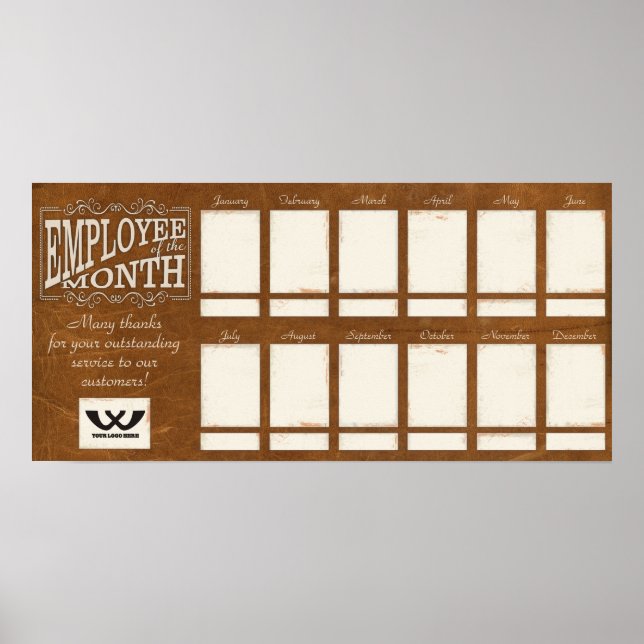 Poster Empregado de couro da exibição de fotos mensal (Frente)