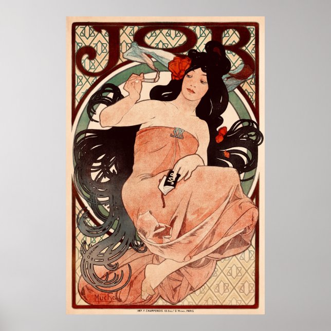 Poster Emprego de Alphonse Mucha (Frente)