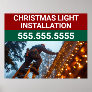 Poster Empresa de instalação de luz de Natal personalizad