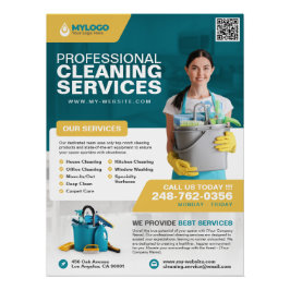 Póster Empresa de serviços de limpeza profissional