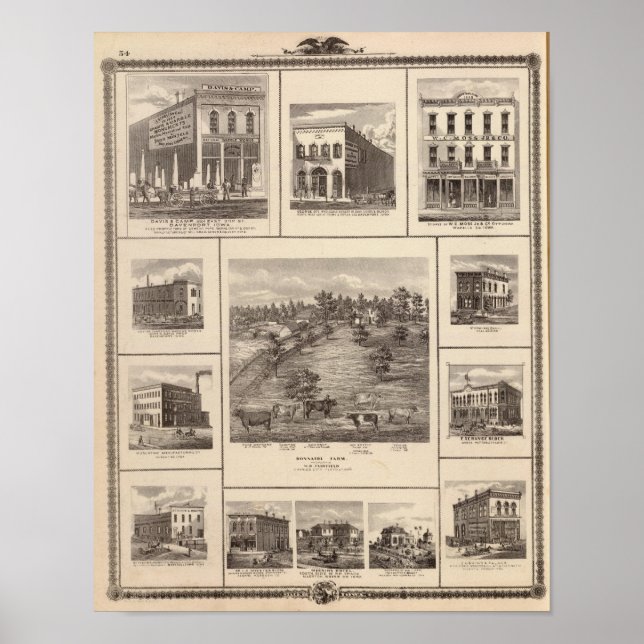 Poster Empresas em Charles City, Davenport (Frente)